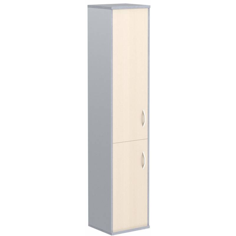 Шкаф колонка с глухой средней и малой дверьми СУ-1.3(L) Клен/Металлик 406*365*1975 главное фото