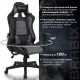 Игровое кресло  "GT Racer GM-100", две подушки, экокожа, черное/серое, 531926. Фото товара с разных ракурсов.