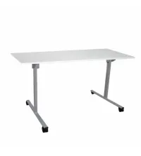 Стол складной "Эверест", 1200х600х760 мм, серый каркас, ЛДСП белая