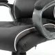 Кресло руководителя PREMIUM Strong HD-009, НАГРУЗКА до 200 кг, экокожа черная, ткань серая. Фото товара с разных ракурсов.