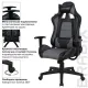 Игровое кресло  "GT Racer GM-100", две подушки, экокожа, черное/серое, 531926. Фото товара с разных ракурсов.