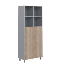 Шкаф с глухими средними дверьми OHC 87.6 Дуб Сонома светлый/Металлик 